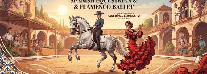 Exhibición de doma ecuestre y arte flamenco en Málaga