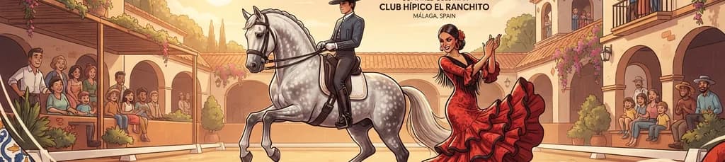 Exhibición de doma ecuestre y arte flamenco en Málaga