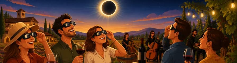 Experiencia de Eclipse Solar Total y Cata de Vinos en Requena con Salida desde Valencia