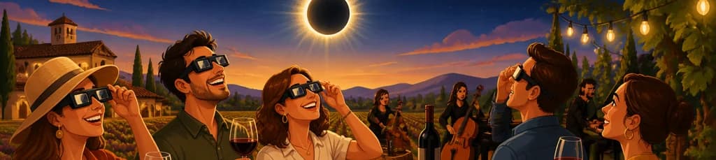 Experiencia de Eclipse Solar Total y Cata de Vinos en Requena con Salida desde Valencia