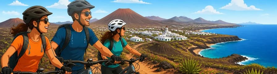 Recorrido en bicicleta de montaña por las vistas volcánicas y la costa de Playa Quemada