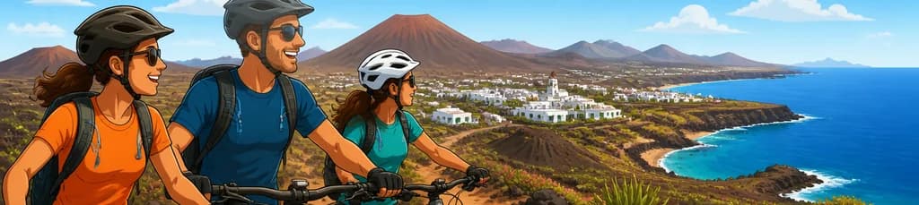 Recorrido en bicicleta de montaña por las vistas volcánicas y la costa de Playa Quemada