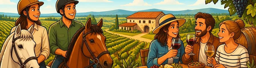 Experiencia privada de paseos a caballo por Barcelona con cata de vinos y tapas