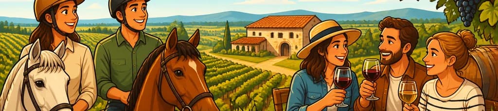 Experiencia privada de paseos a caballo por Barcelona con cata de vinos y tapas