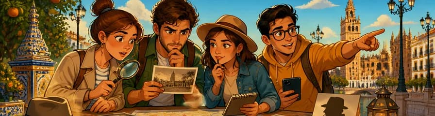 Juego de misterio y asesinato por la ciudad de Sevilla con un anfitrión de juego en vivo