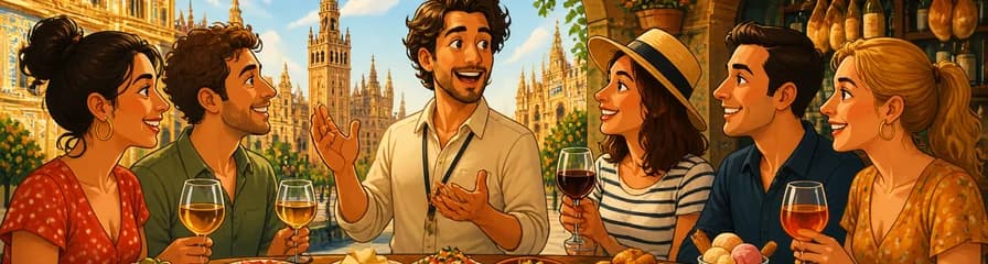 Tour histórico y gastronómico por Sevilla: tapas y vinos en grupo reducido