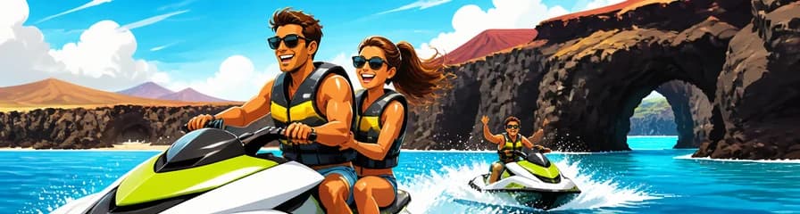Emocionante recorrido en moto acuática de 40 minutos por Playa Quemada en Lanzarote