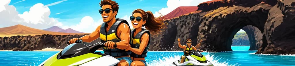 Emocionante recorrido en moto acuática de 40 minutos por Playa Quemada en Lanzarote