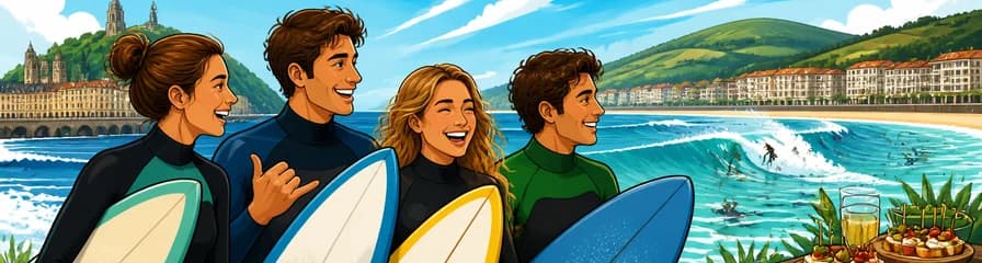 Aventura de surf en el País Vasco desde San Sebastián