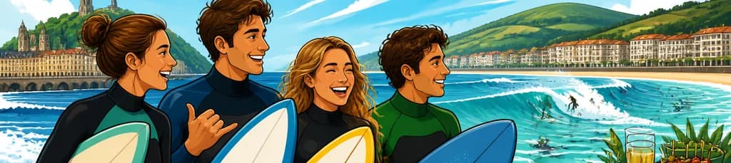 Aventura de surf en el País Vasco desde San Sebastián