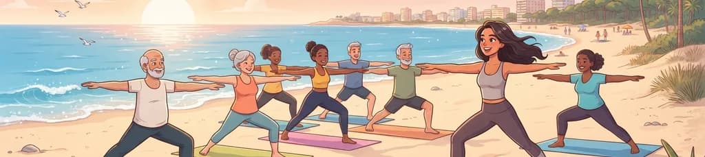 Sesión gratuita de yoga Hatha y Vinyasa para todos los niveles en la playa de La Roqueta, Guardamar del Segura