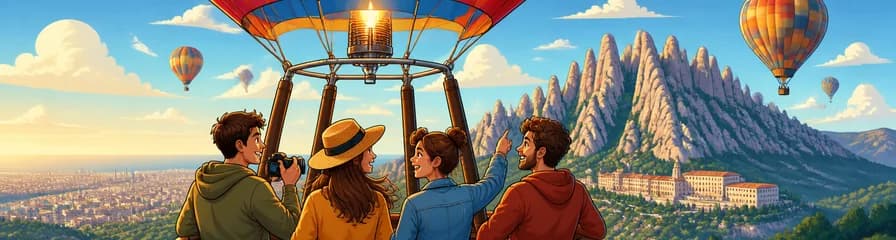 Paseo en globo aerostático Kon-Tiki sobre Montserrat con recogida en Barcelona