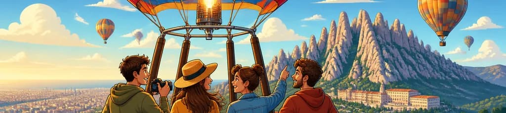 Paseo en globo aerostático Kon-Tiki sobre Montserrat con recogida en Barcelona