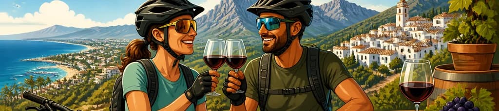 Recorrido en bicicleta de montaña eléctrica y cata de vinos desde Marbella hasta Sierra Blanca