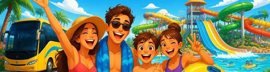 Viaje de ida y vuelta en autobús con entrada a Aqualand El Arenal para una excursión de un día