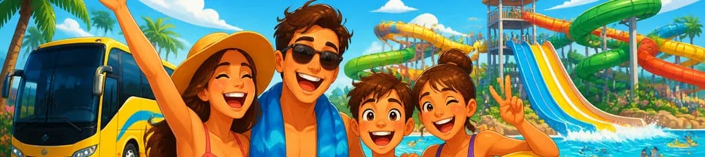 Viaje de ida y vuelta en autobús con entrada a Aqualand El Arenal para una excursión de un día