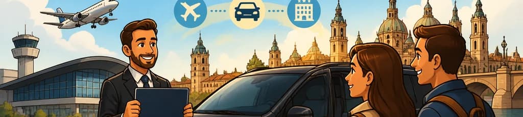 Servicio de traslado privado de ida y vuelta desde el Aeropuerto de Zaragoza (ZAZ) a los hoteles céntricos de Zaragoza