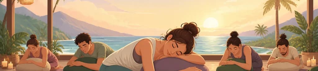 Sesión de Yin Yoga: estiramiento profundo y relajación