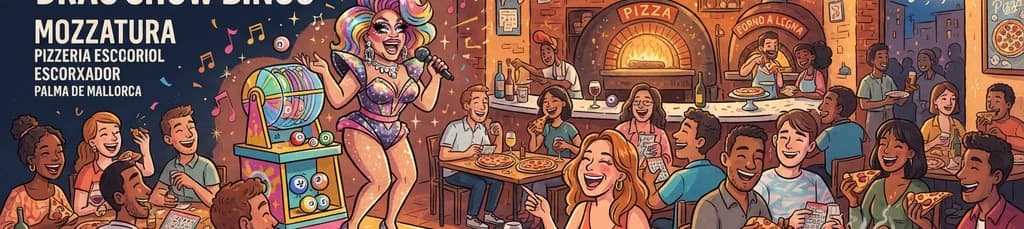 Noche de Pizza, Fiesta y Bingo Drag en Palma de Mallorca
