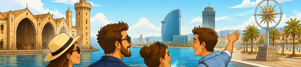 Recorrido Privado a Pie y en Barco por la Costa de Barcelona