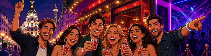 Recorrido de bares por Madrid con entrada a discotecas y chupitos