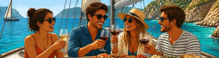 Experiencia de tapas y barra libre a bordo del yate de vela Alcudia