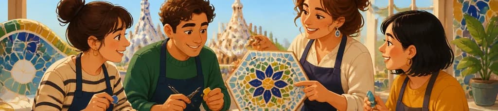 Taller de mosaico guiado en Barcelona: crea tu propio azulejo hexagonal inspirado en Gaudí en 1 hora