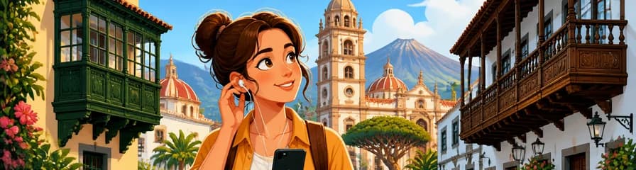 Exploración peatonal audioguiada de una hora por La Orotava, con 16 puntos de interés comentados