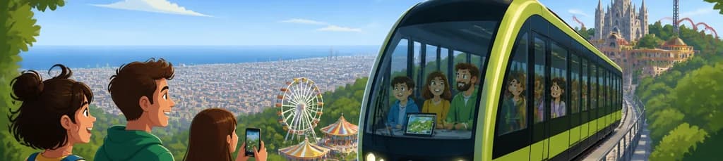 Viaje de ida y vuelta en el Funicular Cuca de Llum del Tibidabo
