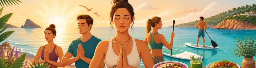 Experiencia matinal en Ibiza: Yoga al amanecer en la playa, brunch saludable y SUP