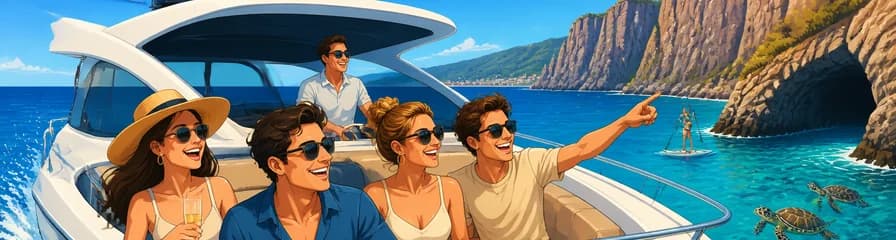 Alquiler de barco de motor de lujo privado en Tenerife por 6 u 8 horas