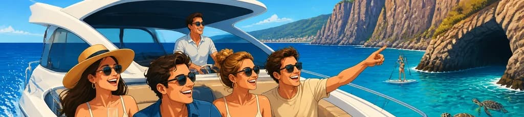 Alquiler de barco de motor de lujo privado en Tenerife por 6 u 8 horas