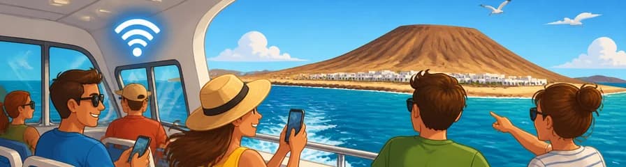 Travesía en barco de ida y vuelta a La Graciosa desde Lanzarote con conexión wifi