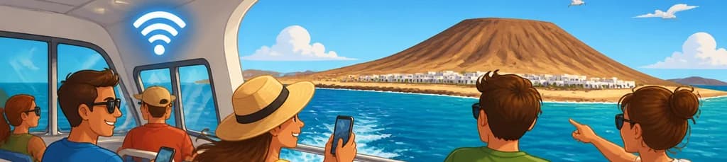 Travesía en barco de ida y vuelta a La Graciosa desde Lanzarote con conexión wifi