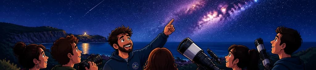 Observación astronómica del cielo nocturno de Menorca con telescopios