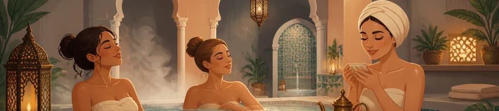 Sesión de baño árabe en grupos reducidos en Hammam Al Ándalus Palma