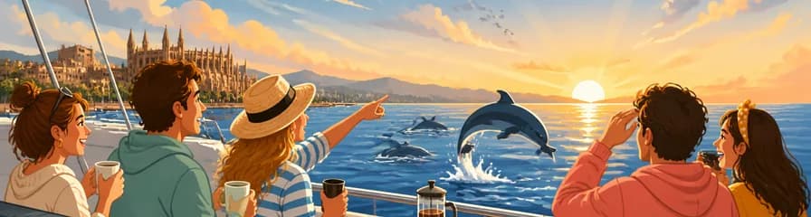 Excursión matutina en barco por Mallorca para avistar delfines al amanecer