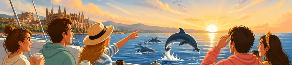 Excursión matutina en barco por Mallorca para avistar delfines al amanecer