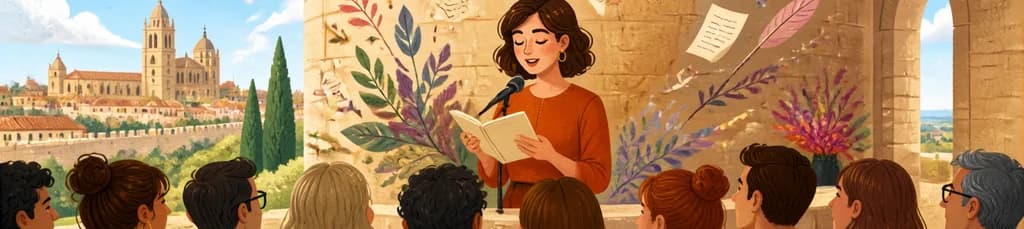 Sesión de lectura de poemas, tanto originales como de otros autores, en el Torreón, dentro del Hay Festival Segovia 2026
