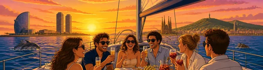 Excursión Privada en Velero de Lujo por Barcelona al Atardecer: Dos Horas Inolvidables