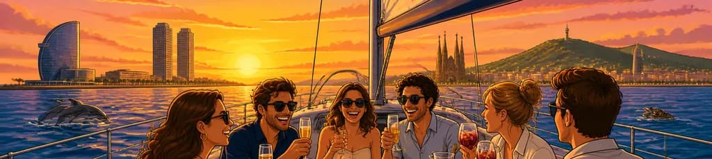 Excursión Privada en Velero de Lujo por Barcelona al Atardecer: Dos Horas Inolvidables