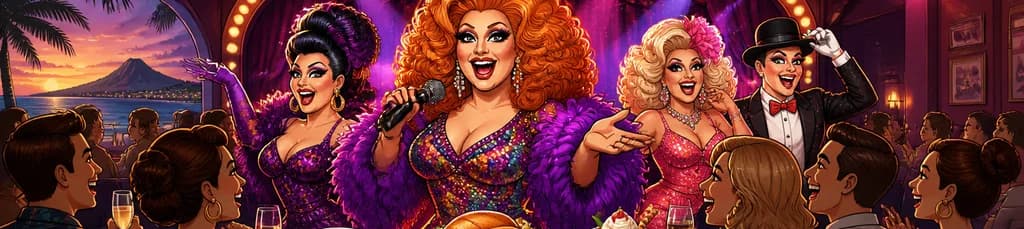 Espectáculo de comedia Drag en Music Hall Tavern con cena en Tenerife