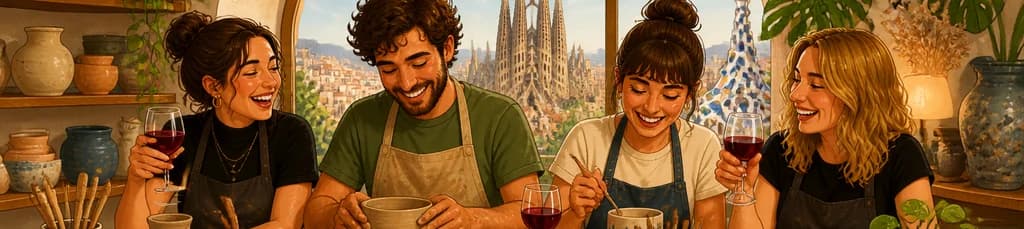 Clase de Alfarería y Vino en Barcelona