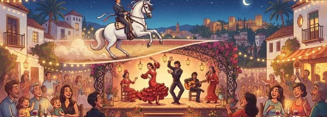 Noche Andaluza: Un espectáculo ecuestre de caballos, flamenco y cena en Málaga