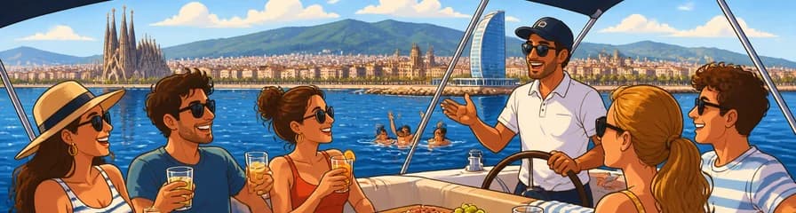 Experiencia de Navegación Costera de 2 Horas en Barcelona: Barra Libre, Merienda Catalana y Parada para Nadar