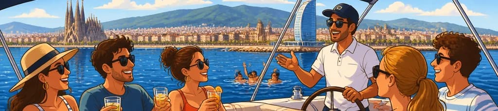Experiencia de Navegación Costera de 2 Horas en Barcelona: Barra Libre, Merienda Catalana y Parada para Nadar
