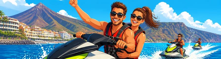Explora la costa de Tenerife en un safari guiado en moto acuática desde Puerto Colón