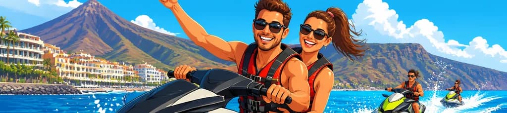 Explora la costa de Tenerife en un safari guiado en moto acuática desde Puerto Colón