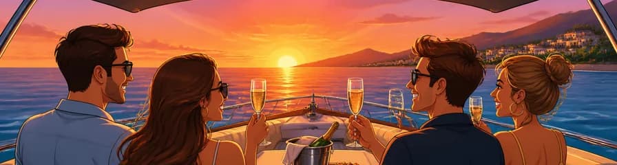 Exclusivo crucero privado de dos horas con cava para ver el atardecer