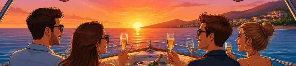 Exclusivo crucero privado de dos horas con cava para ver el atardecer